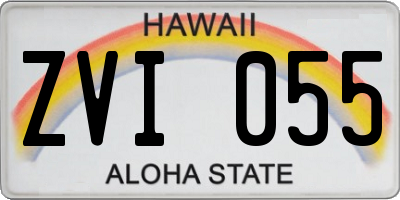 HI license plate ZVI055