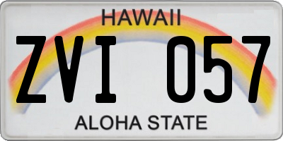 HI license plate ZVI057