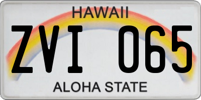 HI license plate ZVI065