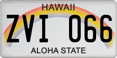 HI license plate ZVI066