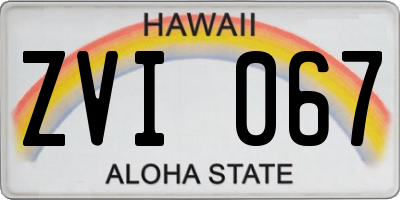 HI license plate ZVI067