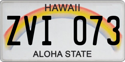HI license plate ZVI073