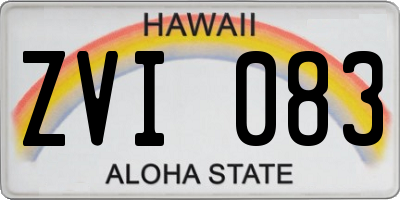 HI license plate ZVI083