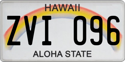HI license plate ZVI096