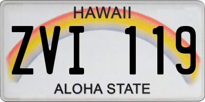 HI license plate ZVI119