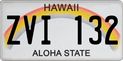 HI license plate ZVI132