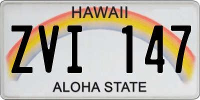 HI license plate ZVI147