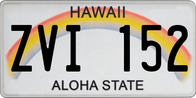 HI license plate ZVI152