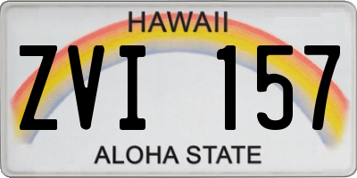 HI license plate ZVI157