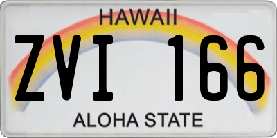 HI license plate ZVI166