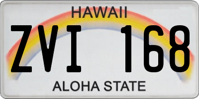 HI license plate ZVI168