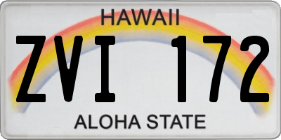 HI license plate ZVI172