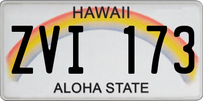 HI license plate ZVI173