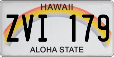 HI license plate ZVI179