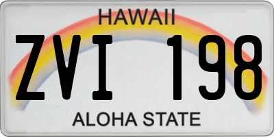 HI license plate ZVI198