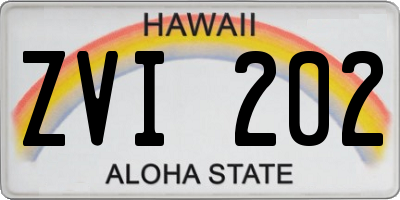 HI license plate ZVI202