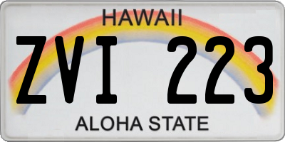 HI license plate ZVI223