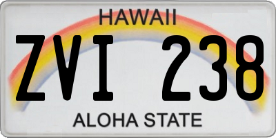 HI license plate ZVI238