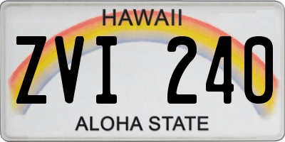 HI license plate ZVI240