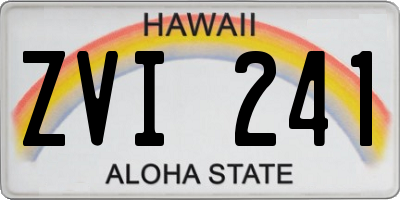 HI license plate ZVI241