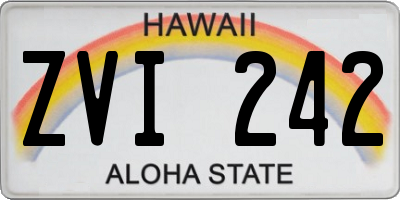 HI license plate ZVI242