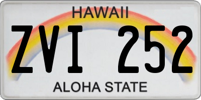 HI license plate ZVI252