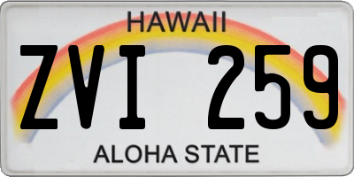 HI license plate ZVI259