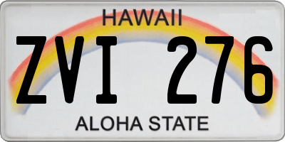 HI license plate ZVI276