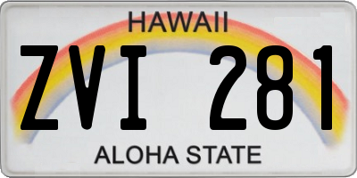 HI license plate ZVI281