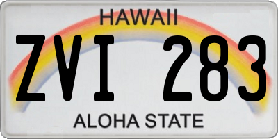 HI license plate ZVI283