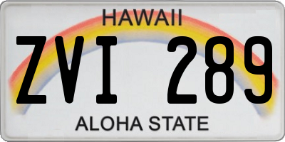 HI license plate ZVI289