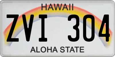 HI license plate ZVI304