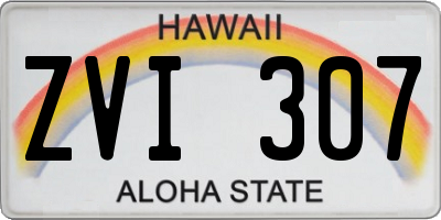 HI license plate ZVI307