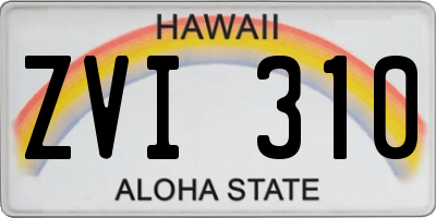 HI license plate ZVI310