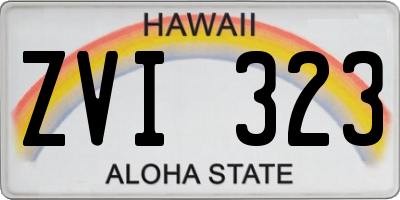 HI license plate ZVI323