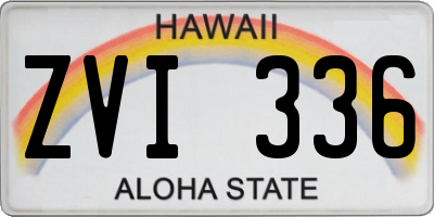 HI license plate ZVI336