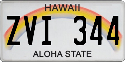 HI license plate ZVI344