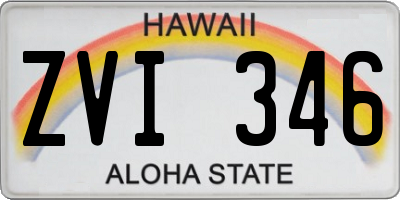 HI license plate ZVI346