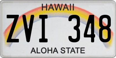 HI license plate ZVI348