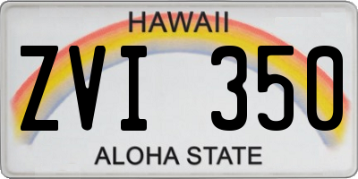 HI license plate ZVI350