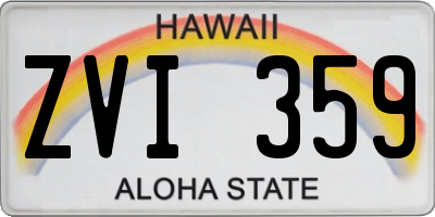 HI license plate ZVI359