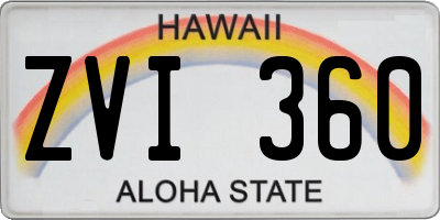 HI license plate ZVI360