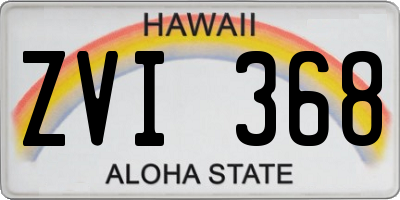 HI license plate ZVI368