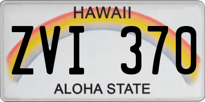HI license plate ZVI370