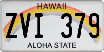 HI license plate ZVI379