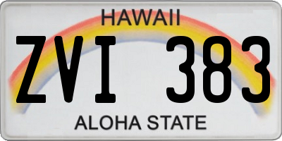 HI license plate ZVI383