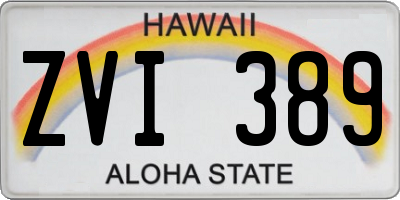 HI license plate ZVI389