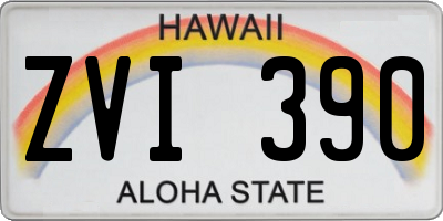 HI license plate ZVI390