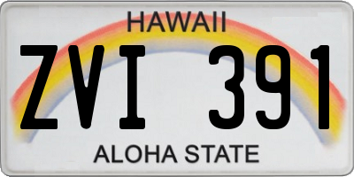 HI license plate ZVI391