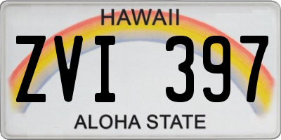 HI license plate ZVI397